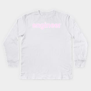 engineer light pink Kids Long Sleeve T-Shirt